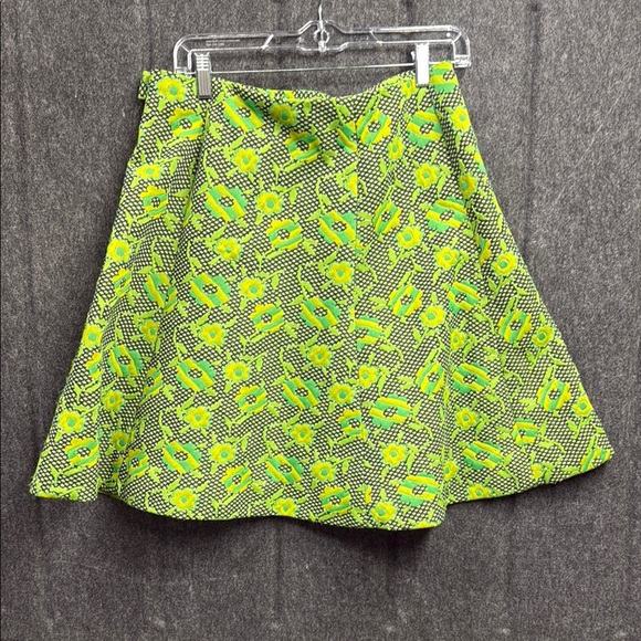 Vintage Floral Green A-Line Skirt - Picture 2 of 4